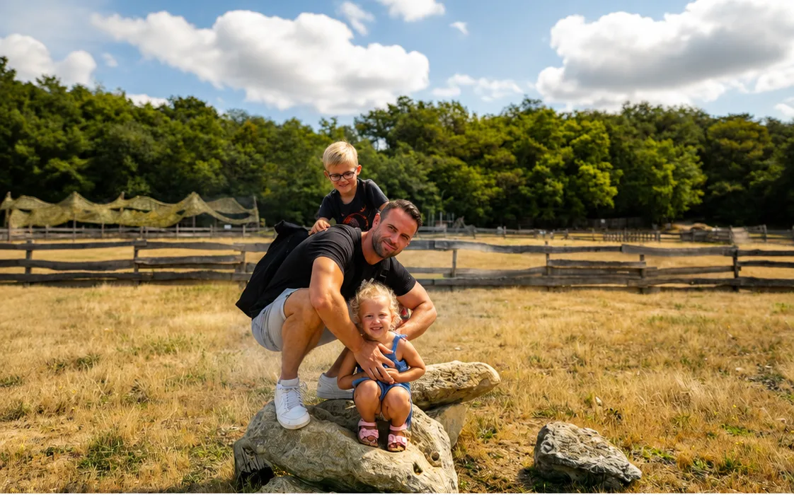 Dieter met zijn kinderen in de natuur